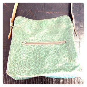 Leather, ostrich look purse